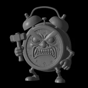 angry alarm clock design