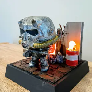 Fallout Pop funko Inspired Diorama with mini Nuka Cola Sign