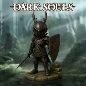 Black Knight Dark souls chibi with base