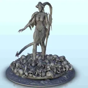 Daemonette with horns and spear - figure dark miniatures war