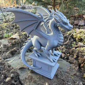Fantasy dragon on a pedestal
