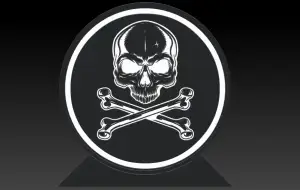 Skull and crossbones lamp RGB