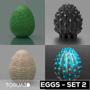 Digital file 4 Dragon Eggs Set 2 - Stl files for 3D printing