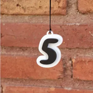 Number 5 Keychain
