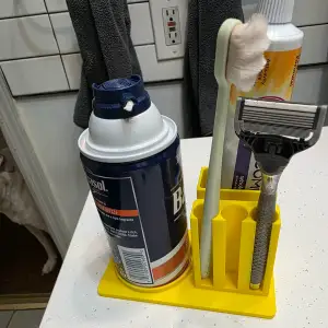 Shaving and toothbrush organizer with toothpaste holder v2