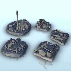 Barricades set 8 - miniatures warhammer terrain scenery