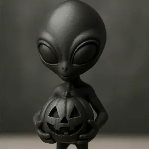 Cute Halloween Alien With Pumpkin