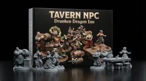 FREE TAVERN NPC Drunken Dragon Inn 13 Miniatures 32mm