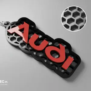 Audi logo choneycomb keychain