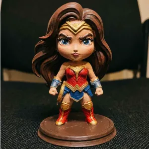 Wonder Woman Chibi Figure | Amazonian Warrior Statue | DC Co