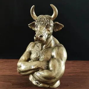 Touro Cabeça Estátua Ornamento -Wall Street gado