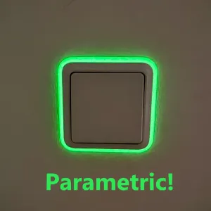parametric glowing frame for light switch and power outlet (