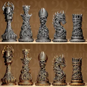 Gothic Ornamental Chess Set
