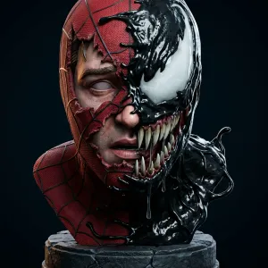 Spider-Man vs Venom Symbiote Bust | Marvel Villain Art
