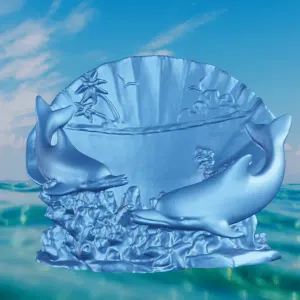 dolphin and seashell coquillage dauphin