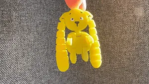 Articulated flexible bunny keychain