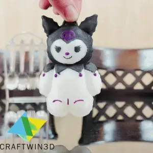 Adorable Kuromi 3D Model - Balloon Style Keychain