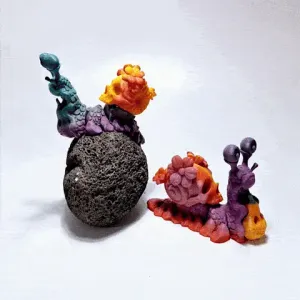 Haunted Shell Snail (flexi cute Halloween art toy)
