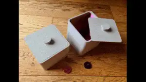 Funky Box lid storage cube with inserts and screw in knobs