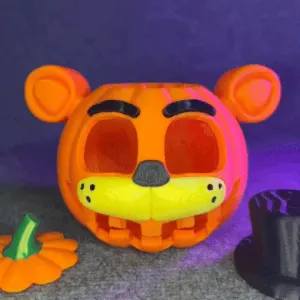 Halloween Pumpkin Freddy Fazbear - STL & 3mf Multicolor