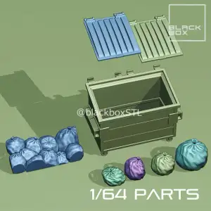 DUMPSTER DIORAMA PARTS 1-24 1-64TH SCALE