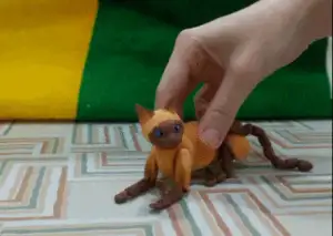 Articulated cat, print-in-place, snap-fit head and tail