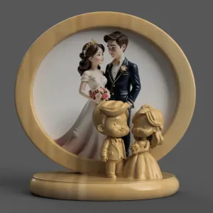 Wedding Couple 3D Frame – Bride Groom STL File