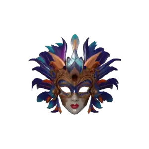 4138 Venetian Carnival Mask Color 3D Model STL DND ARTE