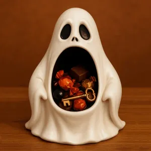 Halloween Ghost Sculpture Desk Organizer Entryway Key Holder