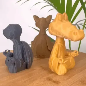 SET OF 3 ZEN ANIMALS / EASY PRINT