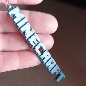 Minecraft Logo Keychain