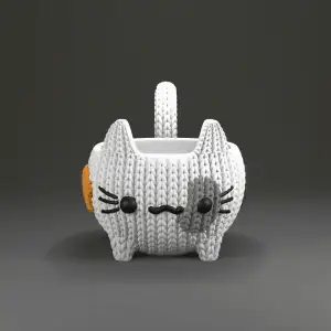 cat flowerpot | knitted