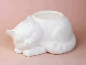 Sleeping Cat Planter / Pen Holder