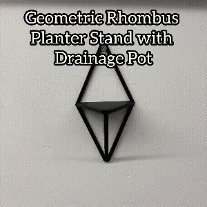 Geometric Rhombus Planter Stand with Drainage Pot