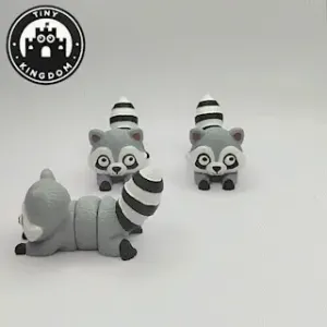 Flexi Tiny Raccoon, Keycahin version and 3mf files included