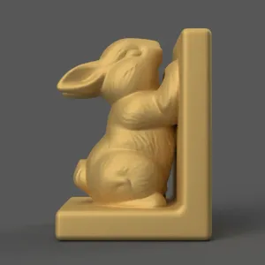 Cute Bunny Bookend 3D Model – STL File for Home Desk