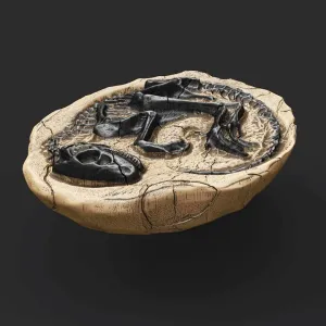 Artistic 3D Dinosaur Reconstruction: Small Theropod Fossil
