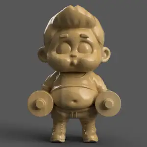 Cute Gym Baby 3D Model – STL File for Fun Decoration