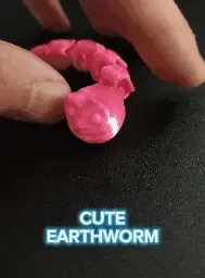 CUTE EARTHWORM ARTICULATING FLEXI PRINT IN PLACE