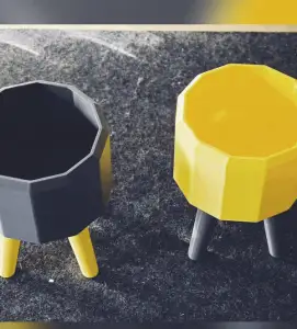 super beautiful flower pots, two-piece, 12 carat on stand