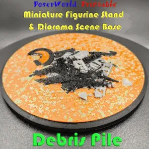 Debris Pile Figure Stand and Scenic Diorama Base