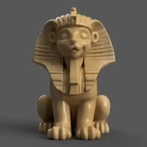 Cute Pharaoh Cat 3D Model – Fun Egyptian Decoration STL