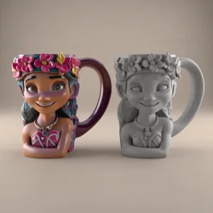 Moana-Inspired 3D Decor: Dreamy Island Mug-Pot