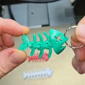 Flexi Fish Bone Keychain Keyring