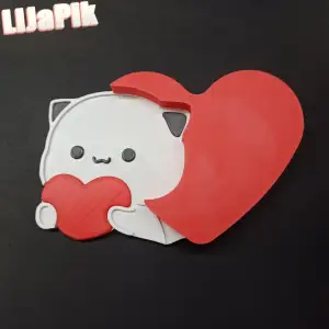 ШКАТУЛКА СЕРДЦЕ С КОТИКОМ / CAT BOX WITH HEART (БЕЗ ПОДДЕРЖЕ