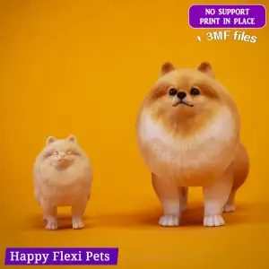 Pomeranian Spitz - realistic articulated dog toy