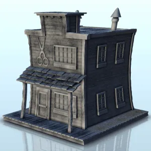 Barbershop with chimney and canopy (1) - miniatures figure s