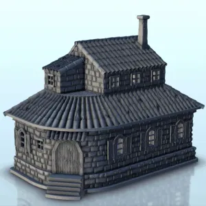 Corner house 24 - terrain WW2 scenery modern miniatures