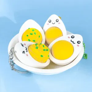 Clicker Egg Keychain with Smiley Faces , Fun Fidget