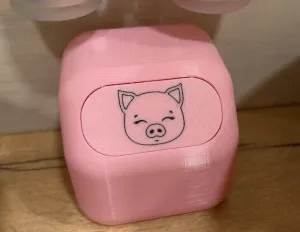 Pig trash can (recycle bin, swing lid)